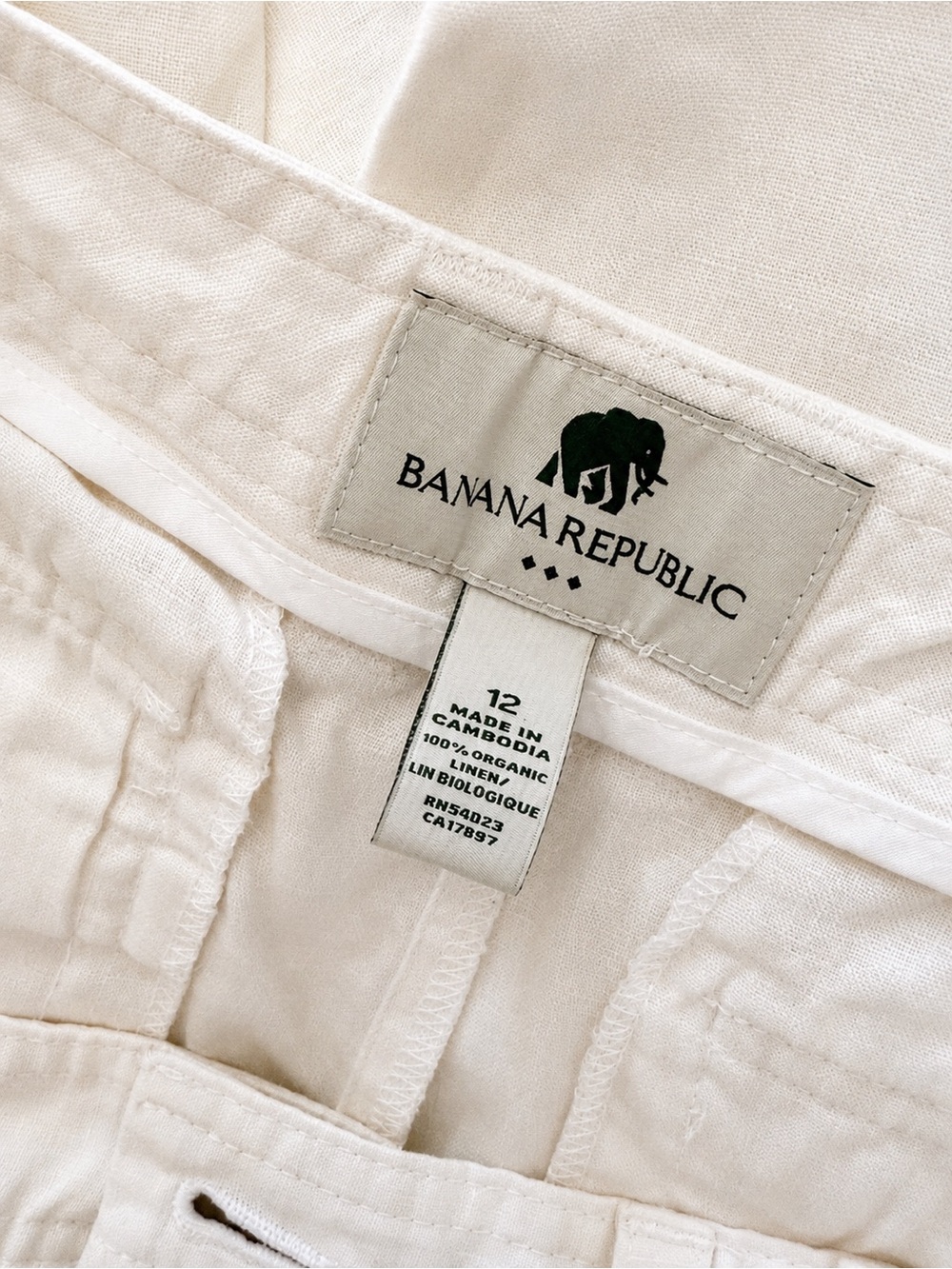 Banana Republic 100% Organic Linen Wide Leg Pants – White – Size 12 - Picture 6 of 7